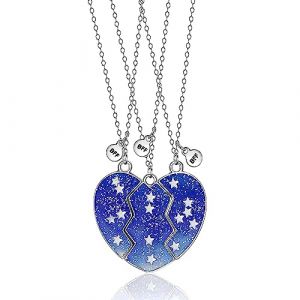 Xinlon 3 Pi&egrave;ces Collier d'Amiti&eacute; Pour 3, Coeur Separable Pendentif, Collier d Amiti&eacute; 3 Filles, Collier Amiti&eacute; Pour 3 Pour Soeur Friend Cadeau Anniversaire, BFF Colliers Meilleurs Amis (Xinlongyi-Bin, neuf)