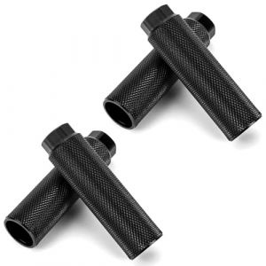QWORK® 2 Paire Bike Pegs, BMX Pegs, Antidérapantes en Alliage D'aluminium M10 x 1, Trou fileté de 9 mm, pour BMX, VTT, Vélo De Route, Repose-Pieds Cascadeurs, Noir (shavinglikes, neuf)
