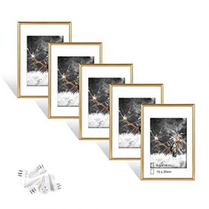 Dmyifan Lot de 5 cadres photo, 15 x 20 cm, dor&eacute;s, avec plexiglas, &agrave; suspendre en format portrait et paysage, pour photos, portraits (DreamYiFan Store, neuf)