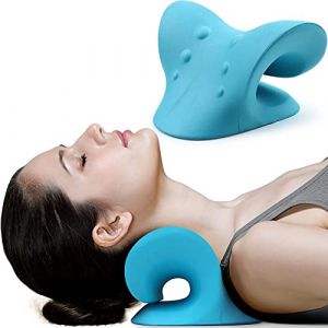 Relaxant pour Le Cou et Les épaules, Dispositif de Traction cervicale pour soulagement de la Douleur TMJ et alignement de la Colonne cervicale, Oreiller chiropratique pour Le Cou (Bleu (RestCloud, neuf)