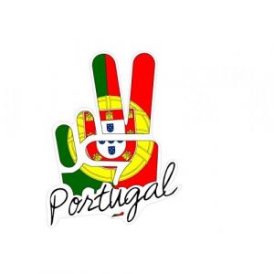 main drapeau du Portugal autocollant logo 45 adhésif sticker - Taille : 25 cm (Giroud Garampon, neuf)