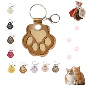 LQQDREX Porte-clés de rangement en fourrure de chien, joli porte-clés souvenir en cuir pour poils d'animaux domestiques, collection commémorative, cadeau commémoratif pour sac, sac à main, breloque (FCFengchen, neuf)