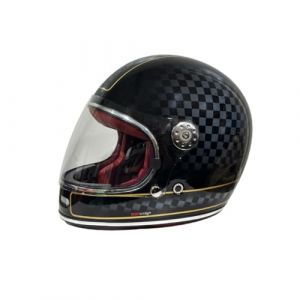Viper F656 Full Face Motorcycle Motorbike Helmet ECE 22.06 Approved Vintage Motorbike Helmets for Adult Men and Women Touring Urban Bike Safety Wear Full Face Helmet (Chequer,L) (riderwear, neuf)