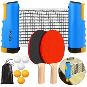 Filet ping Pong pour Table ping Pong kit Table Filet de ping Pong pour Table,2 Raquettes de Ping Pong, 6Balles,1 Sac, 1 Extensibles Filet,Set de Tennis de Table (Yoyikty, neuf)