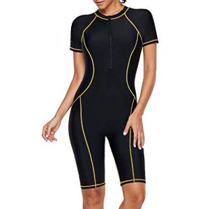 Jywmsc Maillots de Bain Une pi&egrave;ce pour Femmes Boyleg Athletic Training Maillots de Bain Maillot de Bain,Plage Anti-UV Quick Drying Natation Surfing Combinaison de plong&eacute;e (Jywmsc, neuf)