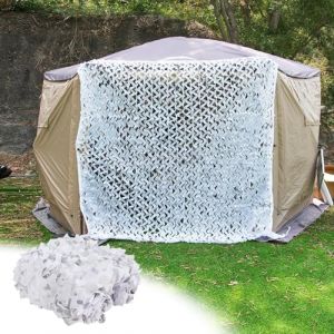 Filet De Camouflage Blanc 3x3m(9.8x9.8ft), pour la Chasse, Le Soleil, l'armée Militaire, décoration de fête, Couverture de Voiture, Dimensions : 2x3m, 3x3m, 3 x 4m, 4x5m, 4x6m (xiaxiaoushop, neuf)