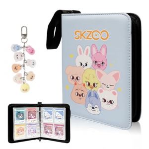 Neikafan Stray Kids Photocard Binder 400 Pochettes avec Porte Clef Stray Kids Portecarte Photocard Kpop Holder Skzoo Album Photo Card Straykids Porte Carte, Cadeaux Kpop Merch pour STAY (Dofu, neuf)