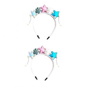 Healeved 2pièces Bandeau Thème Océan Pour Fille Accessoire De Déguisement Sirène Avec Étoile De Mer Et Bleu Poudré (Sonieg, neuf)