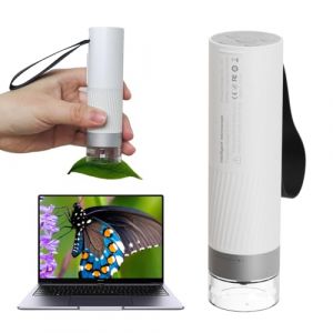 BEAVERLAB Microscope de Poche WiFi pour débutants 50X-1000X Microscope Portable sans Fil, USB Microscope avec 8 lumières LED réglables, Microscope Portable pour iPhone Android iPad Ordinateur (BEAVERLAB-CH, neuf)