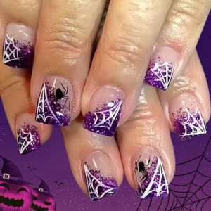 Toile D'araign&eacute;e Glamouring Nails En Plastique Blanc Toile D'araign&eacute;e Halloween Nails Art Pour F&ecirc;tes Costum&eacute;es Et &Eacute;v&eacute;nements 24 Pi&egrave;ces &Agrave; Usage Rapide Halloween Nail (Lsjuyxgsbss, neuf)