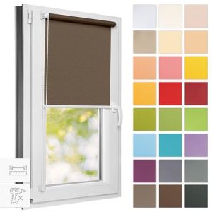 Estika Store Enrouleur sans percage - Noyer - 45 x 120 cm - Bloque 50-60% de la Lumière, Stores intérieurs pour Porte ou Fenetre (Estika, neuf)