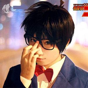 Anime Détective Conan Kudou Shinichi Cosplay Perruque Halloween Jeu De Rôle Costume Fête Cheveux (long zhu tang, neuf)