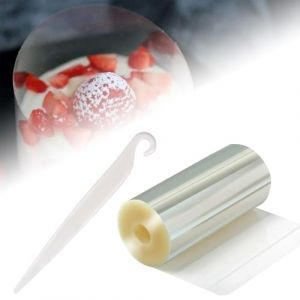 Rhodoid Patisserie,Rouleaux Rodoide,Transparent Patisserie Film Bordure,Rouleaux Colliers à Gâteau,Film Protecteur pour Bordures Gâteaux,Acetate Film,Ruban Gâteau (1 Roll (30cmx 10m)) (QiaoQiHOUSE, neuf)