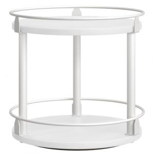 YATINEY &Eacute;tag&egrave;re &agrave; &Eacute;pices, Organisateur Pivotant, Plateau Rond &agrave; 2 Niveaux, Plateau &agrave; &Eacute;pices Rotatif, pour comptoir de Cuisine, Table &agrave; Manger, Coiffeuse, Bureau, Blanc XSR22WW (YATINEY, neuf)
