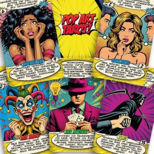 Tarot Pop Art - Tarot Debutant Fran&ccedil;ais &ndash; Jeu de Tarot (78 Cartes) avec Significations Imprim&eacute;es & Guide Illustr&eacute; &ndash; Coffret Cadeau avec Bo&icirc;te Magn&eacute;tique &ndash; pour D&eacute;butants et Avanc&eacute;s (Allemand) (Tarotika FR, neuf)