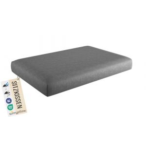 sunnypillow Coussin Assise pour Canap&eacute; Palette - Matelas Ext&eacute;rieur Impermeable, Anti UV - Si&egrave;ge 120 x 60 x 15 cm - Coussin Salon de Jardin, Terrasse, Balcon - Gros Coussin de Sol - Gris (Globix24, neuf)