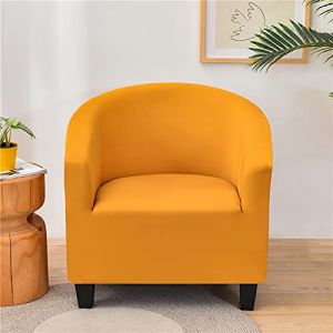 Highdi Housse de Fauteuil Plaine Extensible Hôtel Chesterfield 1 Pièce, Couverture de Fauteuil Couleur Unie, Housse de Canapé avec Accoudoirs Protecteur de Tub Chair (d'or) (Highdi, neuf)