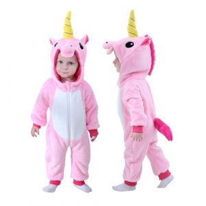 Doladola Barboteuse Animale à Capuchon pour Fille de bébé garçon BéBé Grenouillères Animal Pyjama Combinaison Barboteuse Enfant Filles Costume (Licorne Rose, 3,5-4,5 ans) (Doladola-FR, neuf)