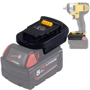 Adaptateur de Batterie MIL18DL pour Milwaukee vers pour Outils électriques Dewalt, convertisseur de Batterie TEPULAS pour Milwaukee M18 18 V vers Outils électriques Dewalt 20 V (sans Batterie) (STWL, neuf)