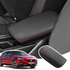 LANGBEAN Housse d'Accoudoir pour Seat Leon MK4 2020-2025, &Eacute;tui de Protection d'accoudoir Console Centrale en Cuir PU, Cupra Formentor Couvre Accoudoir Accessoires pour Rehausser l'Accoudoir, Rouge (LANGBEAN, neuf)