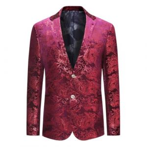 Allthemen Haut de Costume Mince Affaires Mariage d&eacute;contraction-Costume Homme-Costume Moderne,Rouge1,3XL (Allthemen, neuf)