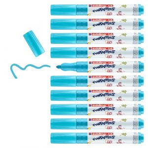 edding 14 FUNTASTICS - 10 crayons de couleur pour enfants - bleu clair - plume ronde 3 mm - pour s'amuser &agrave; colorier sur du papier et du carton de couleur claire - lavable sur la peau et les textiles (eu-bay FR, neuf)