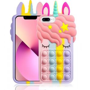 Aspack Pop Bubbles Coque pour iPhone 6 Plus/7 Plus/8 Plus, Joli Dessin anim&eacute; Licorne Arc-en-Ciel Pop Antichoc en Silicone Souple pour Apple iPhone 6 Plus/7 Plus/8 Plus 5,5 Pouces (Aipark, neuf)