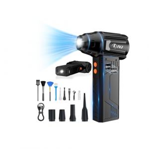 IVJ Souffleur Air Comprim&eacute;, 4 Vitesses 180000TR/Min mini souffleur sans fil puissant, Depoussierant Ordinateur Rechargeable par USB Avec Batterie 10000mAh avec Lumi&egrave;res LED Pour Voiture, Maison, Clavi (IVJ Electronics Products Shop EU-AFK, neuf)