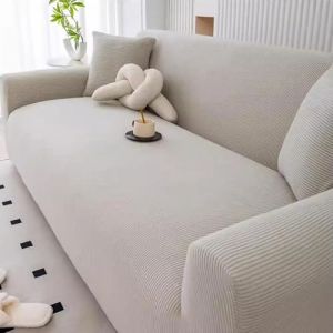 Housse de canap&eacute; extensible jacquard &ndash; protection canap&eacute; anti, housse de canap&eacute; 3 places ou d&rsquo;angle, housse canape avec accoudoirs, couvre canap&eacute; pour salon, maison, animaux domestiques(Gris Clair) (WE-EUStore, neuf)