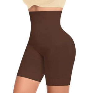 Culotte Gainante Femme Ventre Plat Invisible Taille Haute Short Gainant Panty Gainant Shorty Gaine Amincissante Culottes Sculptantes sans Couture Anti Frottement Cuisse Minceur Shapewear (Marron,M) (YARRCO, neuf)