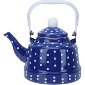 Bouilloire &eacute;maill&eacute;e vintage avec poign&eacute;e, cafeti&egrave;re, pour camping, maison (bleu) (Xuyuehengqdd Good!, neuf)