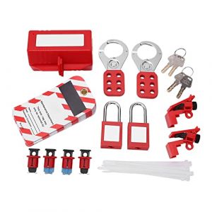 Kit d'étiquetage de Verrouillage de Disjoncteur électrique de qualité Industrielle, Ensemble d'étiquettes et de Moraillons de Cadenas de sécurité Résilients, Idéal pour les (Betued, neuf)