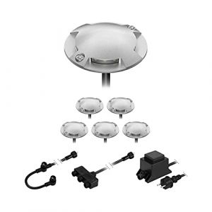 ledscom.de Lampadaire LED Bunda, 4 lampes, pour l'extérieur, passable, blanc chaud, lot de 6 (LEDs Com GmbH, neuf)