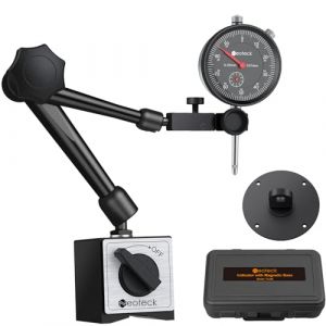 Neoteck Comparateur à Cadran 0–20 mm avec Base Magnétique Support Articulé à 3 Joints 80 kg pour Mesure de Précision Ensemble Professionnel pour Fraiseuse CNC Imprimante 3D Atelier Mécanique - Noir (vinstarteu, neuf)