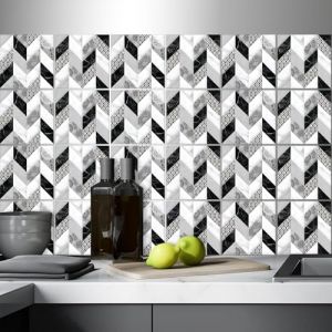 AREDE 32 x Feuilles Mural Stickers Carrelage 2D Imperméables Carreau de Ciment Adhesif, Autocollants Carreaux Dosseret pour Cuisine, Salle de Bain la Décoration à la Maison / 15 x 15 cm / T1030 (AREDE HOME DECOR, neuf)