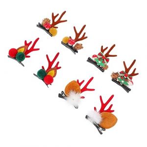 Healvian 4 Paires Pince à Cheveux En Bois De Cerf Clips De Corne De Cerf Épingles à Cheveux En Bois De Cerf Cheveux De Noël Pinces à Cheveux Bois De Cerf De Noël Polypropylène (Le Sengyu, neuf)