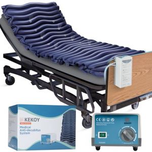 Kekoy Matelas Anti-Escarre &agrave; Pression Altern&eacute;e, Pr&eacute;vention des Escarres de Lit avec Micro-&eacute;vents, Pompe Silencieuse, Imperm&eacute;able, pour H&ocirc;pitaux, Maisons et Lits M&eacute;dicalis&eacute;s - 190 x 90 cm (Bleu) (Kekoy Store, neuf)
