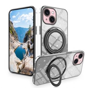 Wousunly Compatible avec Coque iPhone 14 Plus Transparente Paillette, Coque de Telephone iPhone 14 Plus Etui Antichoc avec Anneau Support Brillant Silicone Protection Camera Ultra Fine Housse (Noir) (Wousunly, neuf)