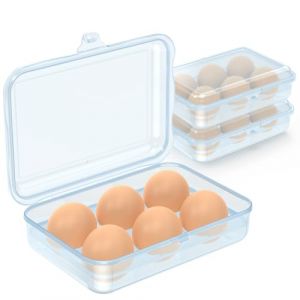 RoseFlower 2 Pi&egrave;ces 6 Grille Boite Oeuf, Boite a Oeufs en Plastique, Rangement Oeuf Range Oeuf, Bo&icirc;te &agrave; Oeufs Plastique pour Frigo R&eacute;frig&eacute;rateur Camping, Conteneur de Stockage d'oeufs, Plateau &agrave; &oelig;ufs (StrictShowMallEU, neuf)