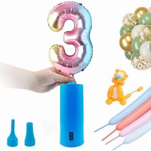 OBEST Pompe à Ballon,Gonfleur de Ballon Anniversaire Électrique Portables,Gonflable Expansion Rapide pour Ballon,Balle de Bobo,Balle de Yoga,Ballon de Magique,Sacs de Colonne d’Air (YF2019, neuf)