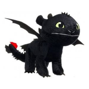 Grande Peluche krokmou Noir 39 cm - Doudou Dragons - Set Jouet Garcon + 1 Carte Animal (cavernedesjouets, neuf)