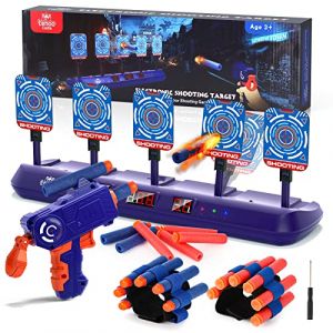 Lehoo Castle Cible pour Nerf, Electronique avec 5 Cibles 3 Modes, Jeu de Tir avec Effet Lumineux et Sonore (Bleu avec Un Pistolet), pour 3+ ans (Toi Bani EU, neuf)