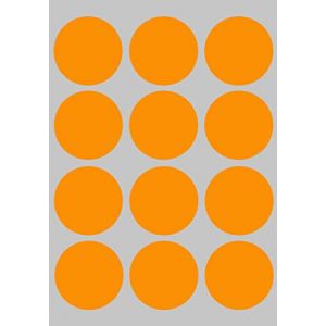 Royal Green Gommettes Étiquettes Autocollantes Rondes - Orange Fluorescent - Environ 4cm (38mm) - 15 Feuilles - Paquet de 180 (RoyalGreenMarketEU, neuf)