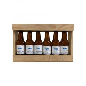 Coffret biere BRASSERIE GASCONHA + Caisse bois - Coffret degustation biere avec etiquette bouteille personnalisable pour pr&eacute;nom, logo, message&hellip; [ Coffret de biere a offrir ] (Blonde, 6x33 CL) (Mabouteille, neuf)