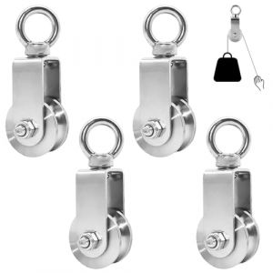 Forhandy 4 pièces Poulie de Levage, Poulie de Levage pour Cable Acier 10 mm Maximum, Poulie Musculation, Portantes 250 kg (34mm) (Bestown, neuf)