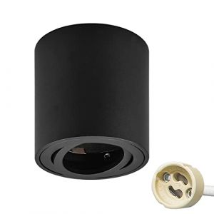 KYOTECH Spot LED encastrable orientable - Diam&egrave;tre : 80x84 mm - Saillie - Rond - Noir - Douille GU10 - Modules GU10 et LED (KYOTECH Light, neuf)