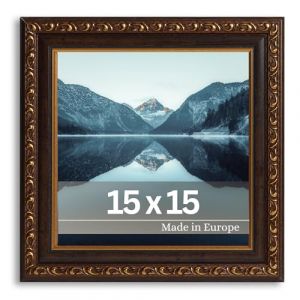 Victor Cadre Photo Artistique Chagall en Or Noir - 15x15 cm Décor atif Vintage - Convient Pour Certificats - Châssis pour l'image Carré - Antique - Baroque (Victor_Store, neuf)
