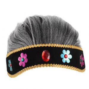 VICASKY Costume De Mamie Pour Garçon Fille Avec Perruque Accessoire De Théâtre Pour Rôle De Vieille Femme Les Performances Scéniques Et Jeux De Déguisement (Micanties, neuf)