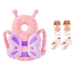 Bambebe Bébé Protection de la Têt Securite Casque Bebe Anti Choc Protection Baby Head Protector Casque Protection Bébé Protection Tête Enfant Sac à Dos Tout-Petits(Papillon) (Aling2020, neuf)