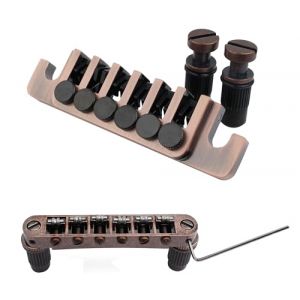 Guyker LP Chevalet de selle &agrave; rouleau Tune-O-Matic GM005 + cordier vintage TP-6 de rechange compatible avec guitare &eacute;lectrique Les Paul LP 6 cordes (bronze) (Guyker Music, neuf)